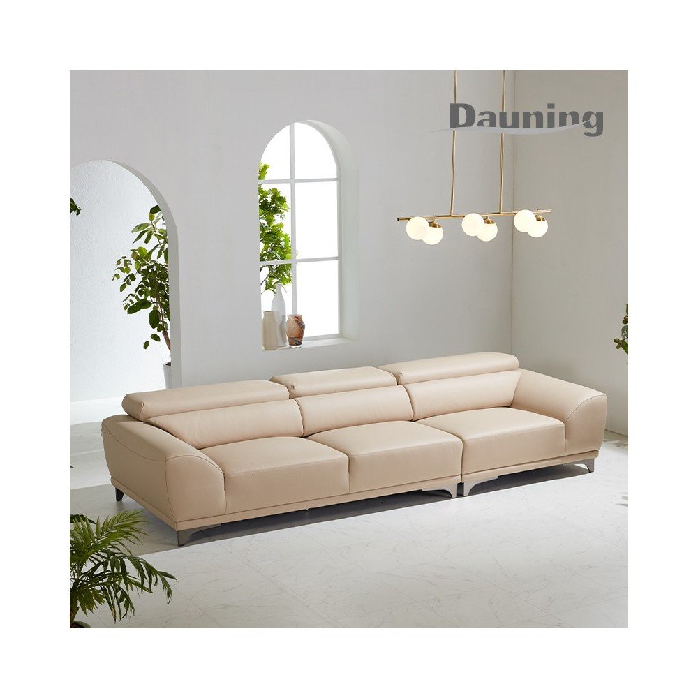 다우닝 레아 4인 전체 천연가죽 소파 (색상:네이비)