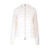 [몽클레어] 9B00025 M1131 030 로고 패치 니트 다운 믹스 집업 아이보리 여성 자켓